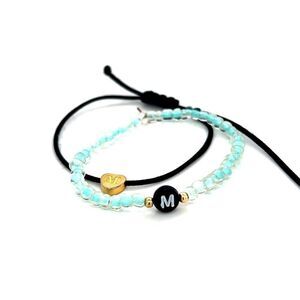 2 Initial M Bracelets (c)